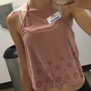 Pink cut out shirt
